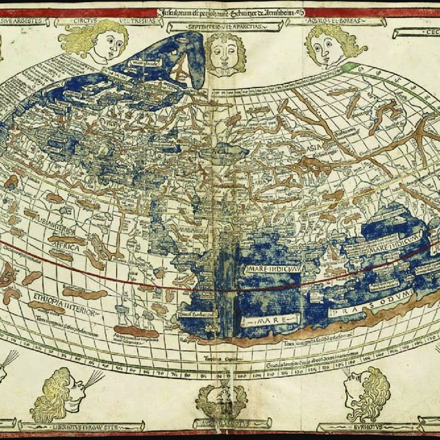 Wereldkaart uit de Geographia van Claudius Ptolemy.